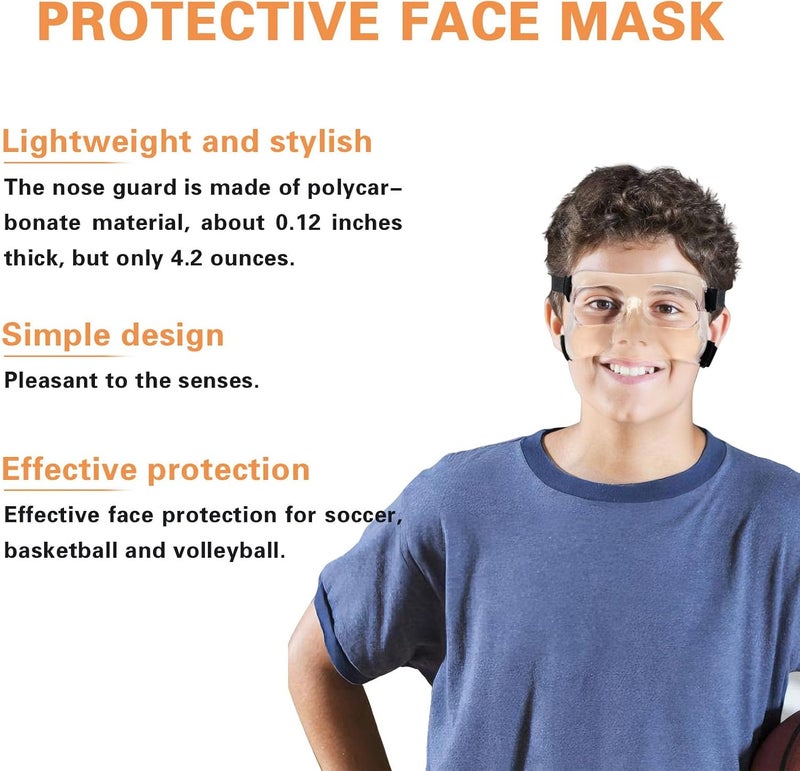 CREGOOLIF Nose Guard for Broken Nose, Protective Face Masks for Basketball and Soccer Sports,Adjustable Face Mask with Foam Padding foradolescents - Image 3